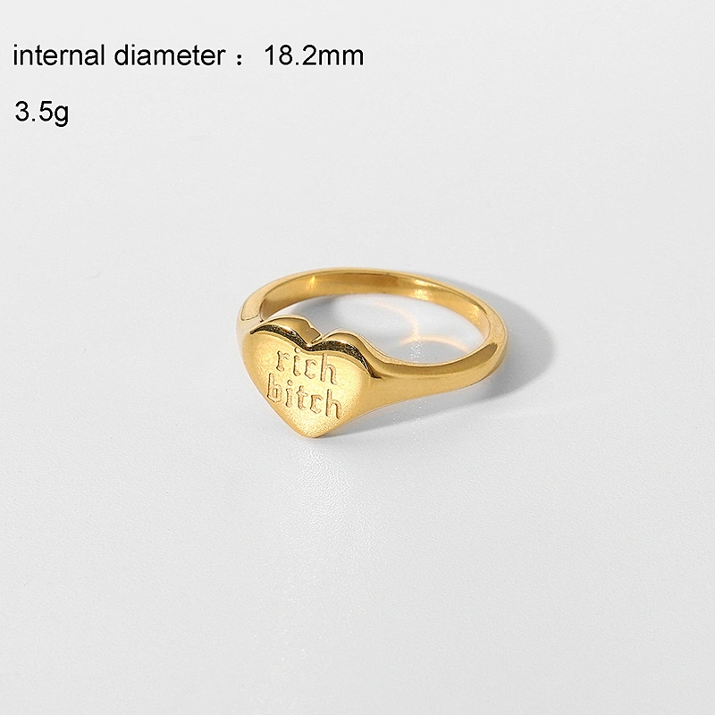 Couple Ring 18K Gold Plated Ring Letter Engraved Ring Set