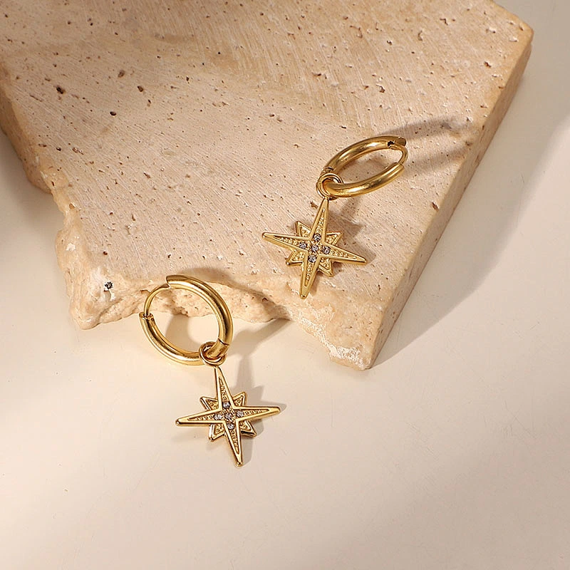 Creative Star Pendant Earrings Zircon Pendant Earrings Women