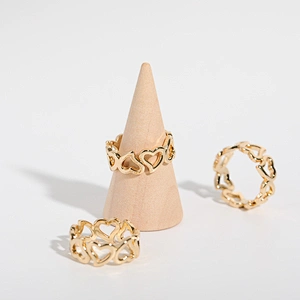 Basic Hollow Heart Ring Gold And Silver Color Manufacturer
