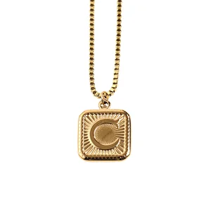 Gold Stainless Steel 26 Letter Charm Necklace Series