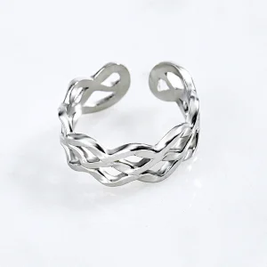 Classical Twisted Stainless Steel Rings For Women