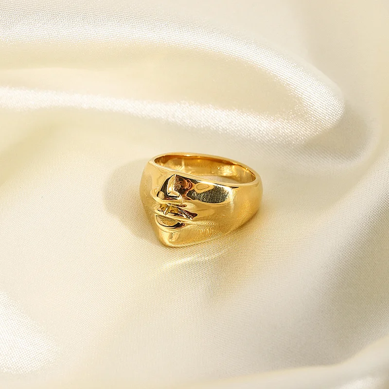 Fashion Stainless Steel Ring 18K Gold Plated Couple Rings