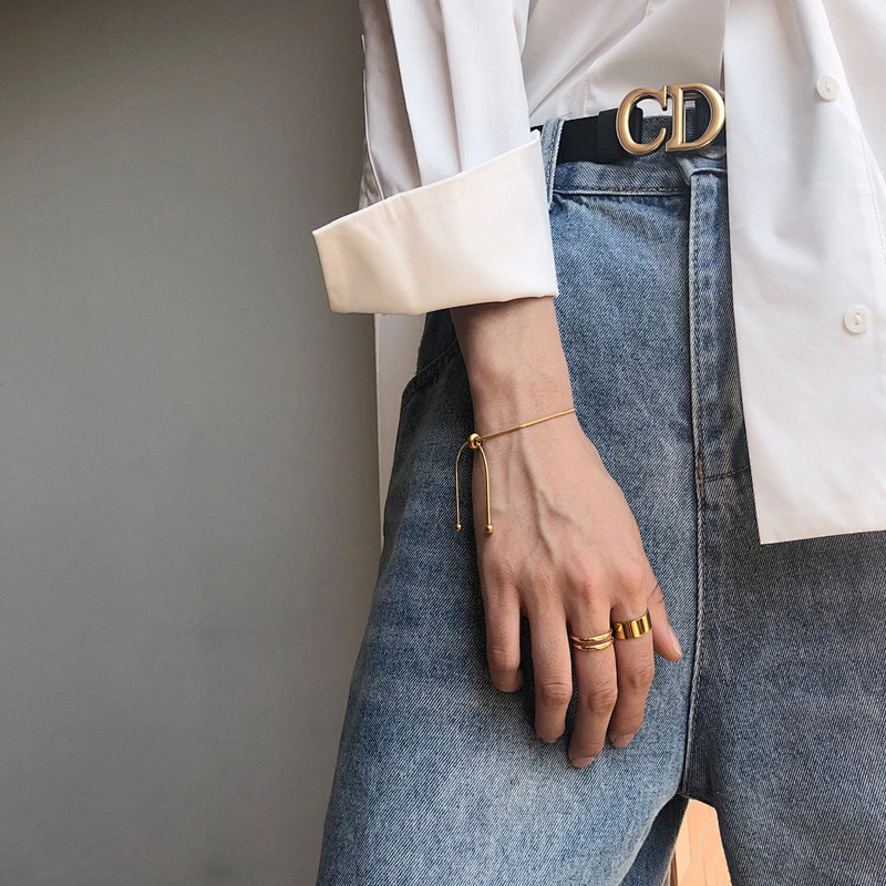 Stainless Steel Simple Slip-On Snake Chain Bracelet Customize