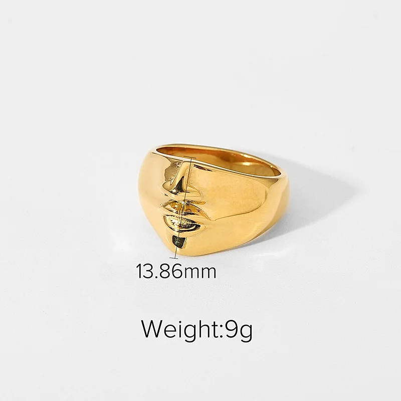 Fashion Stainless Steel Ring 18K Gold Plated Couple Rings