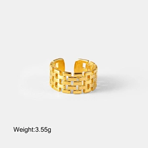Fashion Open Ring Stainless Steel Hollow Ring Women