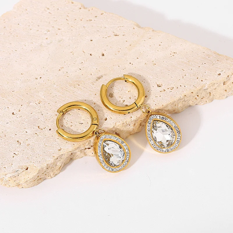 Fashion Metal Jewelry Zircon Hoop Earrings Charm Women