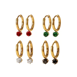 Simple Earrings Jewelry Zircon Pendant Earrings Women