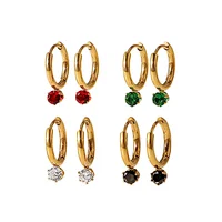 Simple Earrings Jewelry Zircon Pendant Earrings Women