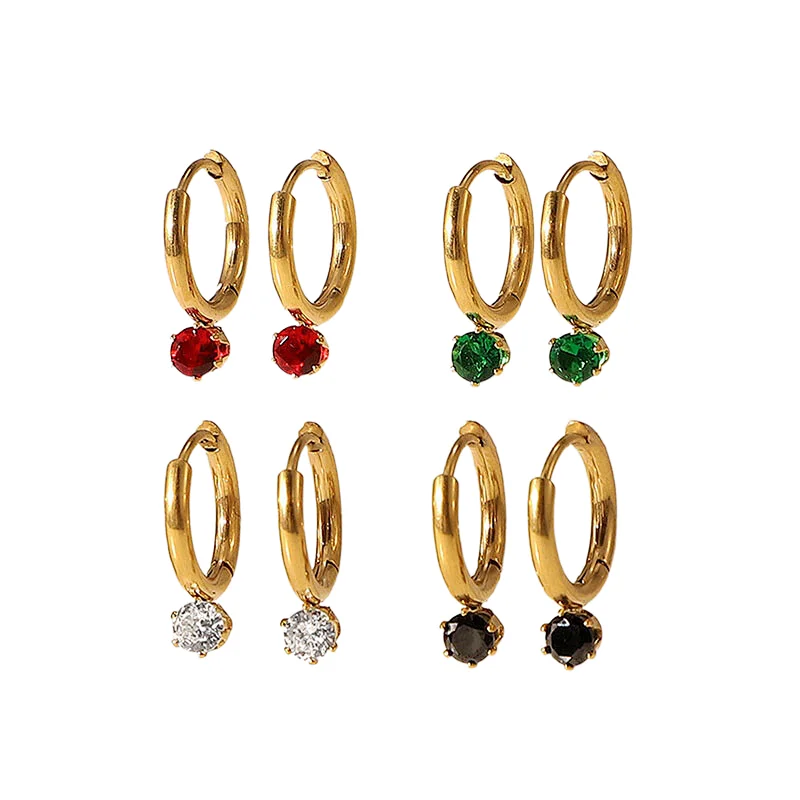Simple Earrings Jewelry Zircon Pendant Earrings Women