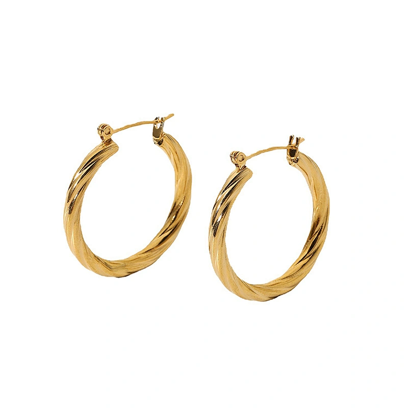 Fashion Gold C Shape Metal Earrings Wholesale