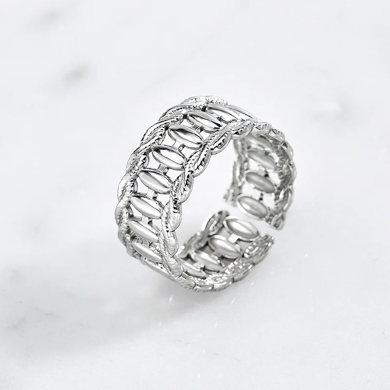 Hip Hop Style Stainless Steel Opening Rings For Women
