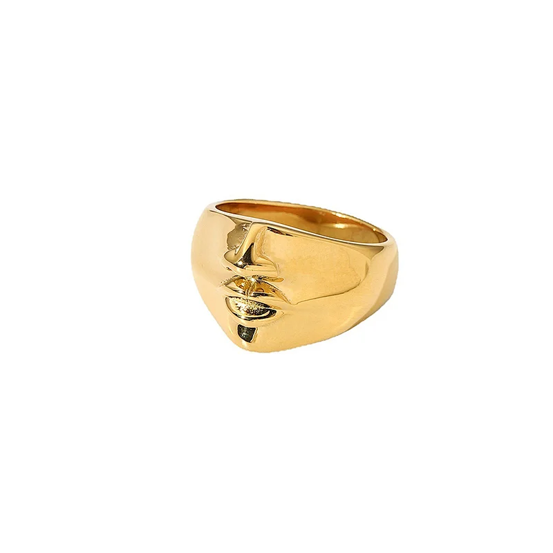Fashion Stainless Steel Ring 18K Gold Plated Couple Rings