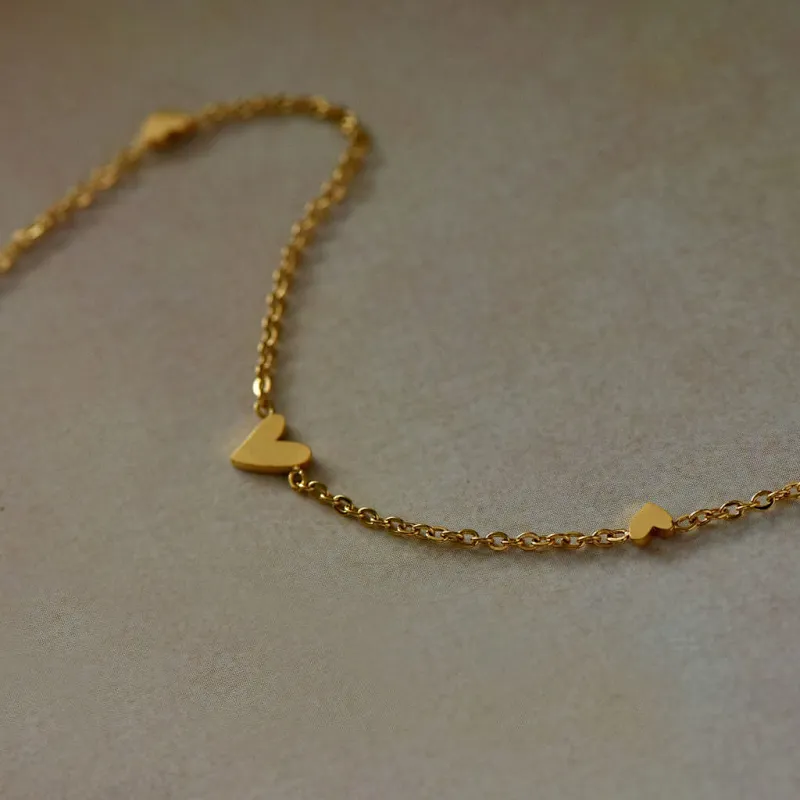 18K Gold Plated Irregular Heart Short Necklace Customized