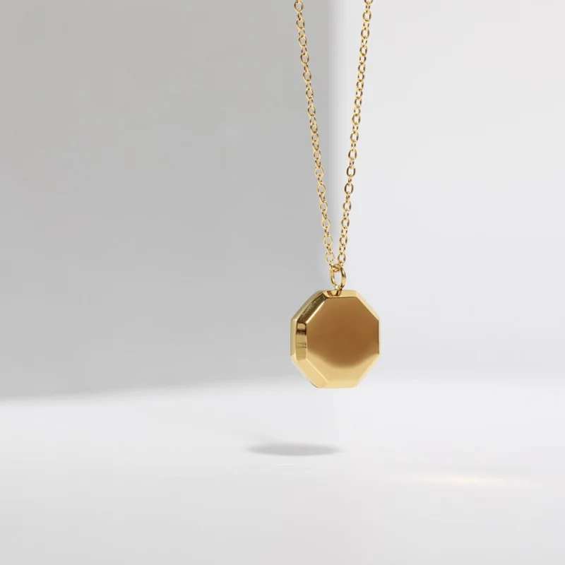 18K Gold Plated Delicate Charm Geometric Cut Necklace Custom