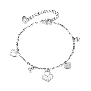 Valentines Shell Heart Charms Bracelets Custom