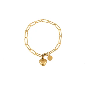 Heart Charm Chain Bracelet For Women Steel Customize