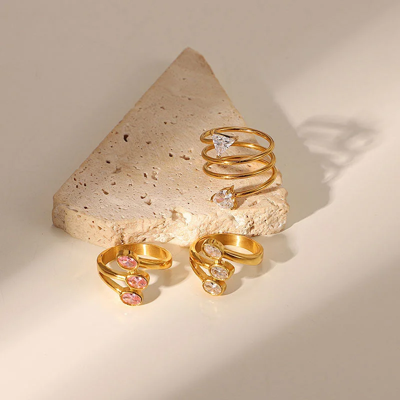 Trend Zircon Stainless Steel Ring Titanium Steel Ring Women