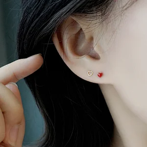 Heart Shap Brass Earrings Women Jewelry Single Design