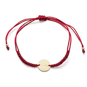 Stainless Steel Braided Rope Bracelet Coin Shape Chips Anklet