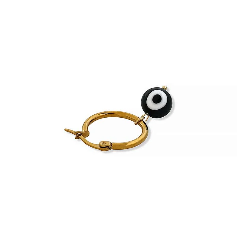 Stainless Steel Multi-Color Eye Hoop Earrings