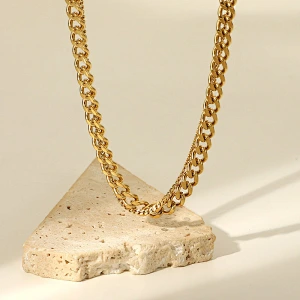 Gold Plated Cuban Chain Necklace Stainless Steel Necklace