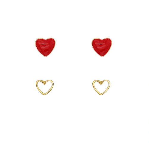 Heart Shap Brass Earrings Women Jewelry Single Design