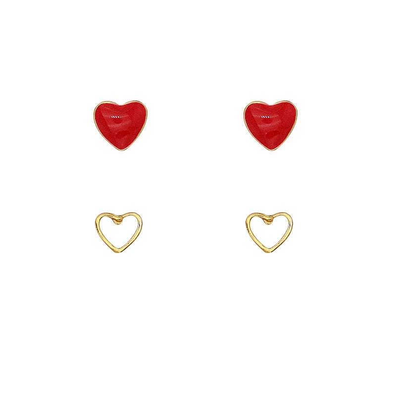 Heart Shap Brass Earrings Women Jewelry Single Design