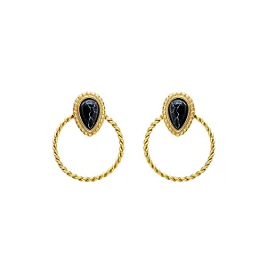 Stainless Steel Water Drop Stone Earrings Nickel Free
