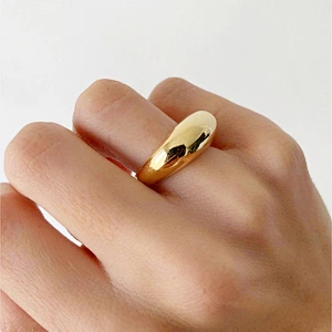 18K Gold Plated Simple Stainless Steel Ring