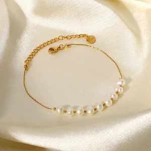 Charm Freshwater Pearl Bracelet Stainless Steel Bracelet Women