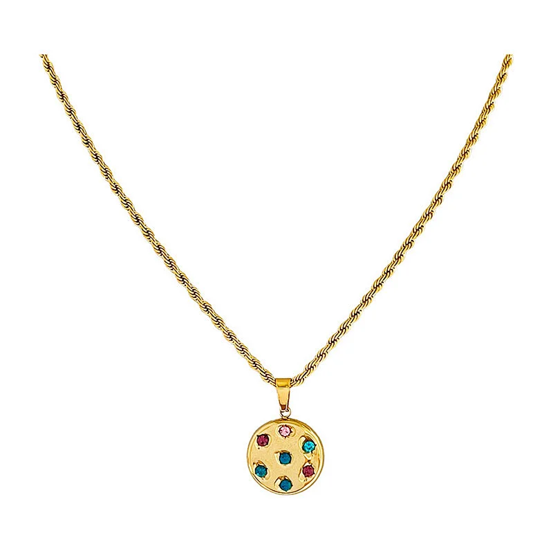 New Zircon Titanium Steel Vintage Necklace Women
