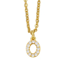 18k Gold Plated DIY Letters Necklace With CZ Diamond Pendant