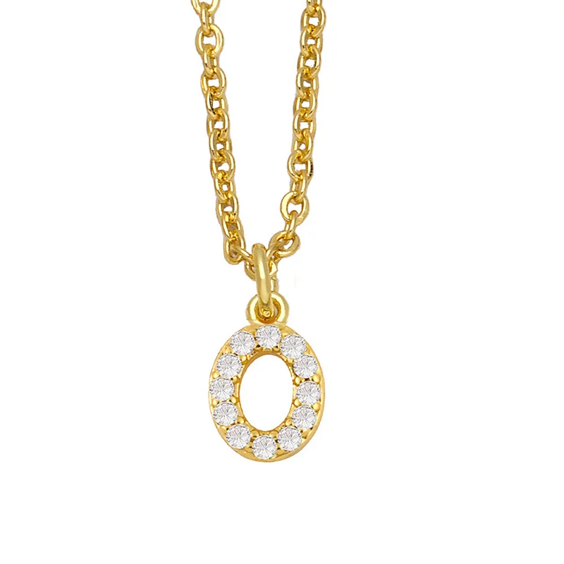 18k Gold Plated DIY Letters Necklace With CZ Diamond Pendant
