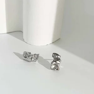 Steel Profiled Pendant Geometric Necklace Earring Set