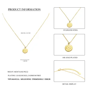 Simple Stainless Steel Eye Pendant Necklace