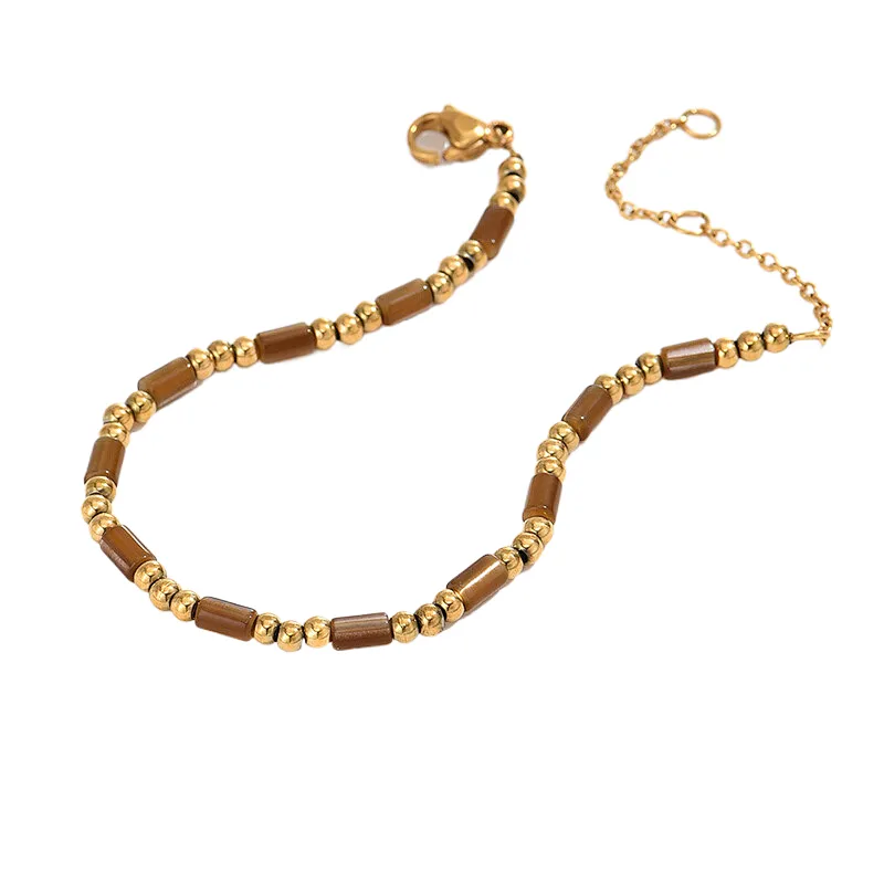 Stainless Steel Handmade Natural Stone Bracelet