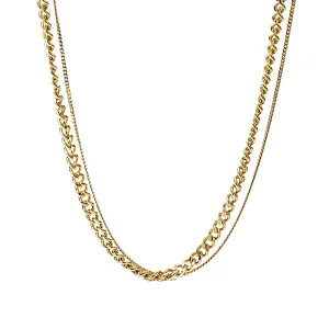 Gold Plated Cuban Chain Necklace Stainless Steel Necklace