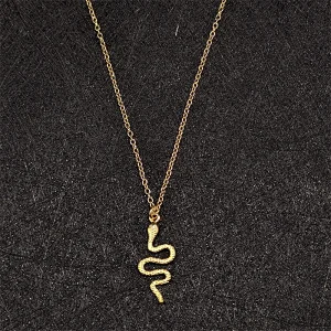 Personality Snake Pendant Choker Titanium Steel Necklace
