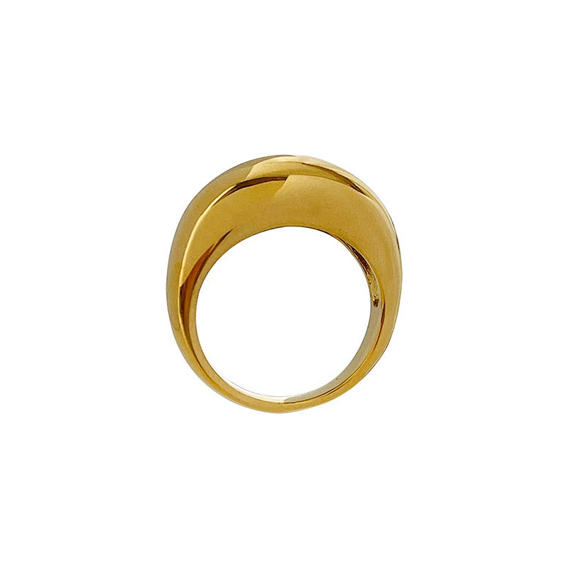 18K Gold Plated Simple Stainless Steel Ring