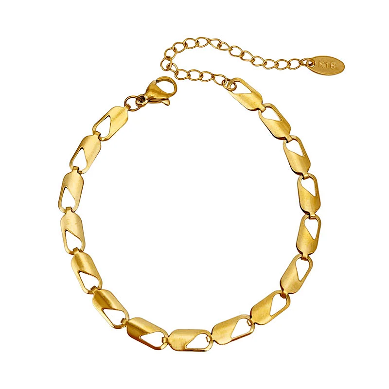 Simple Jewelry Chain Bracelet Stainless Steel Necklace Set