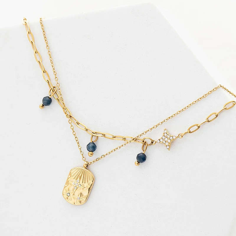 Natural Stone Stainless Steel Handmade Zircon Bracelet