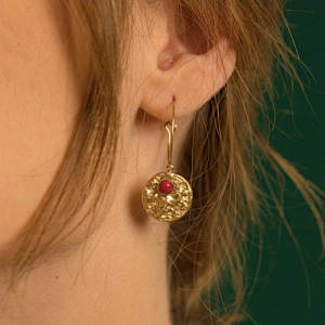 Stainless Steel Earrings Icon Shape Inlaid Turquoise Jewelry