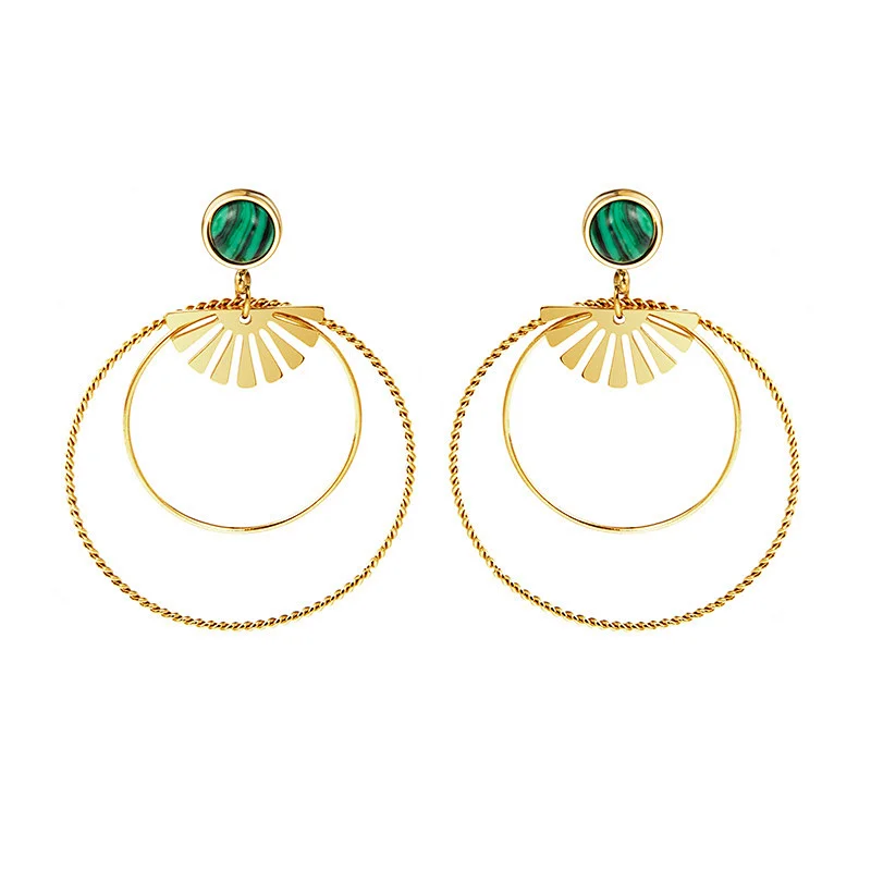 Nickel Free Double Rings Stainless Steel Earrings