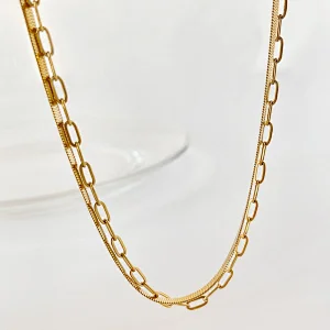 Personality Double Chain Simple Snake Bone Chain Necklace
