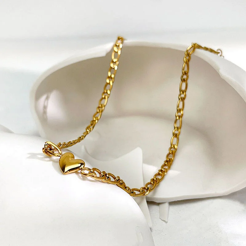 New Style Collarbone Chain Heart Pendant Necklace Women