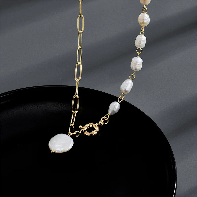 Baroque Pearl Pendant Necklaces Women Girl Gift Anniversary