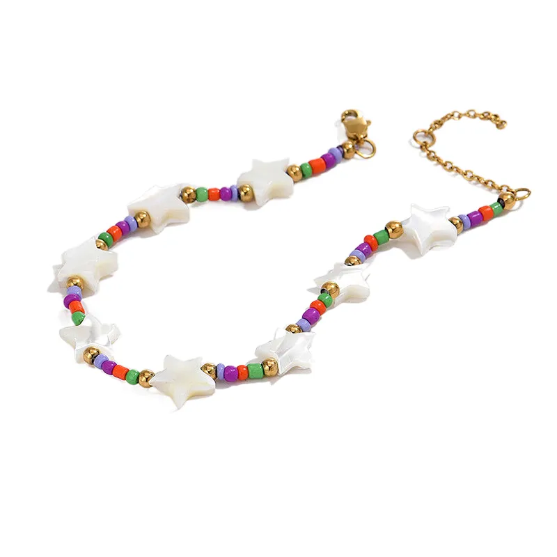 Bohemian Colorful Beaded Bracelet White Star Bracelet