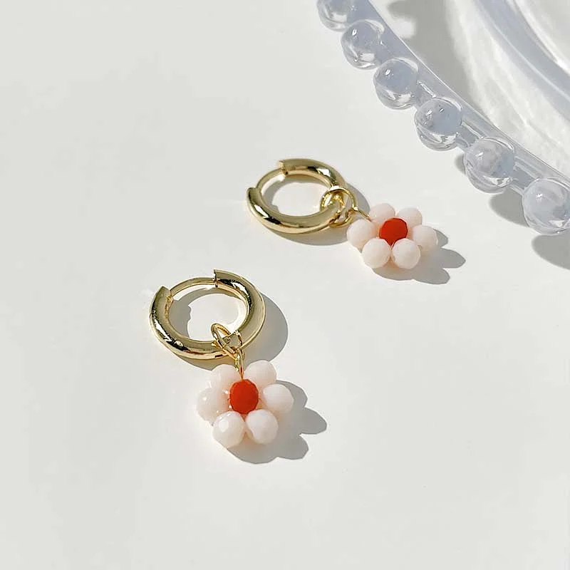 Fashion Little Daisy Copper Earrings Lovely Jewelry
