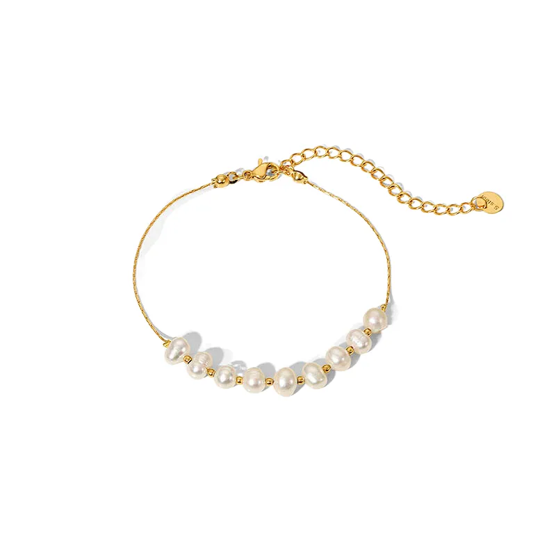 Charm Freshwater Pearl Bracelet Stainless Steel Bracelet Women