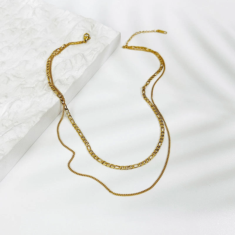 Fashion Simple Personality Double Chain Simple Necklace